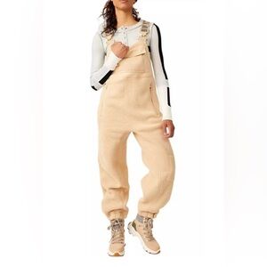 Free People Movement Hit the Slopes Salopette, Beige, Size Small, NWT